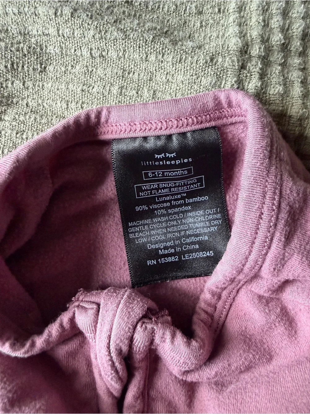 Little Sleepies Warm Zipper Pajamas - Dusty Mauve EUC